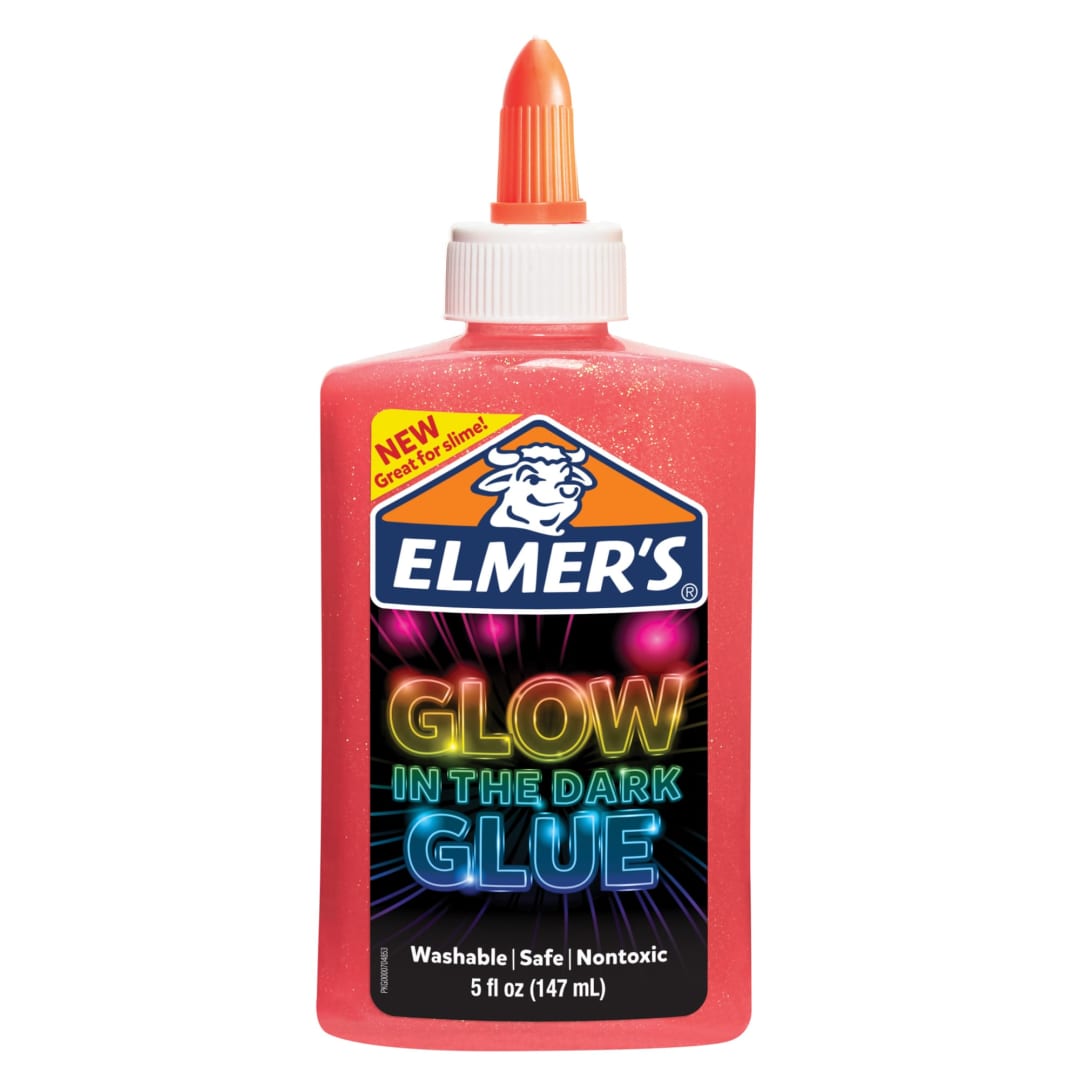 Elmer’s Glow-in-the-Dark Liquid Glue, Washable, Pink, 5 Ounces, Great for Making Slime