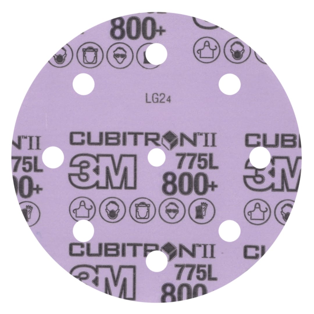 3M™ Cubitron™ II Hookit™ 775L Film Disk, 800+ 3MIL, 125 mm, 8HL, Die 500KE