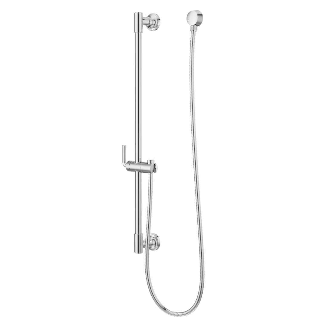 Modern Round 30 in. Slide Bar with 60 in. Hose in Polished Chrome