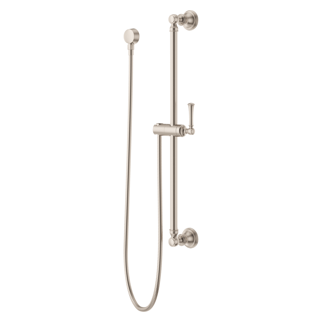 Transitional Round 30 in. Slide Bar with 60 in. Hose in Brushed Nickel