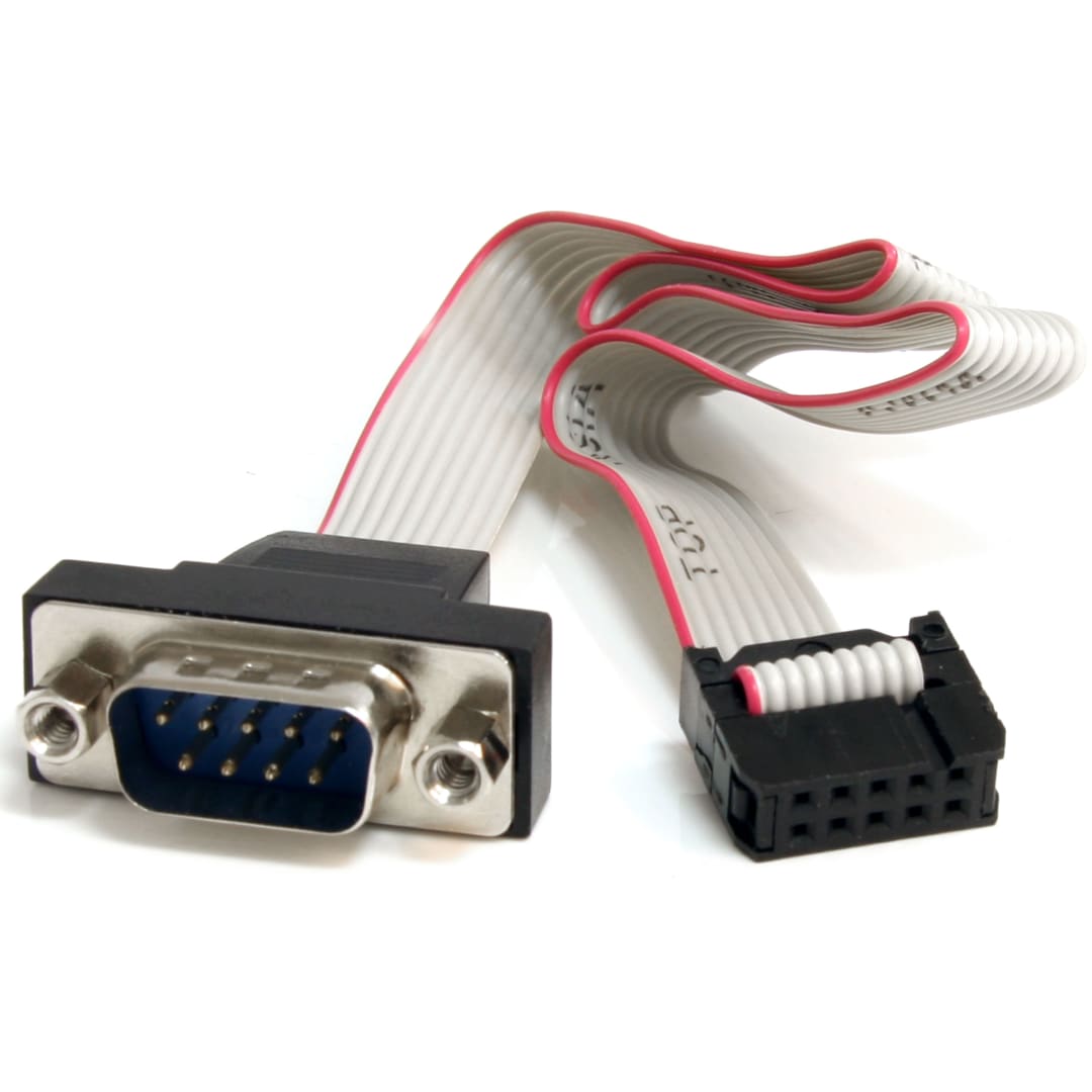 16in 9 Pin Serial to 10Pin Header Panel Mount Cable