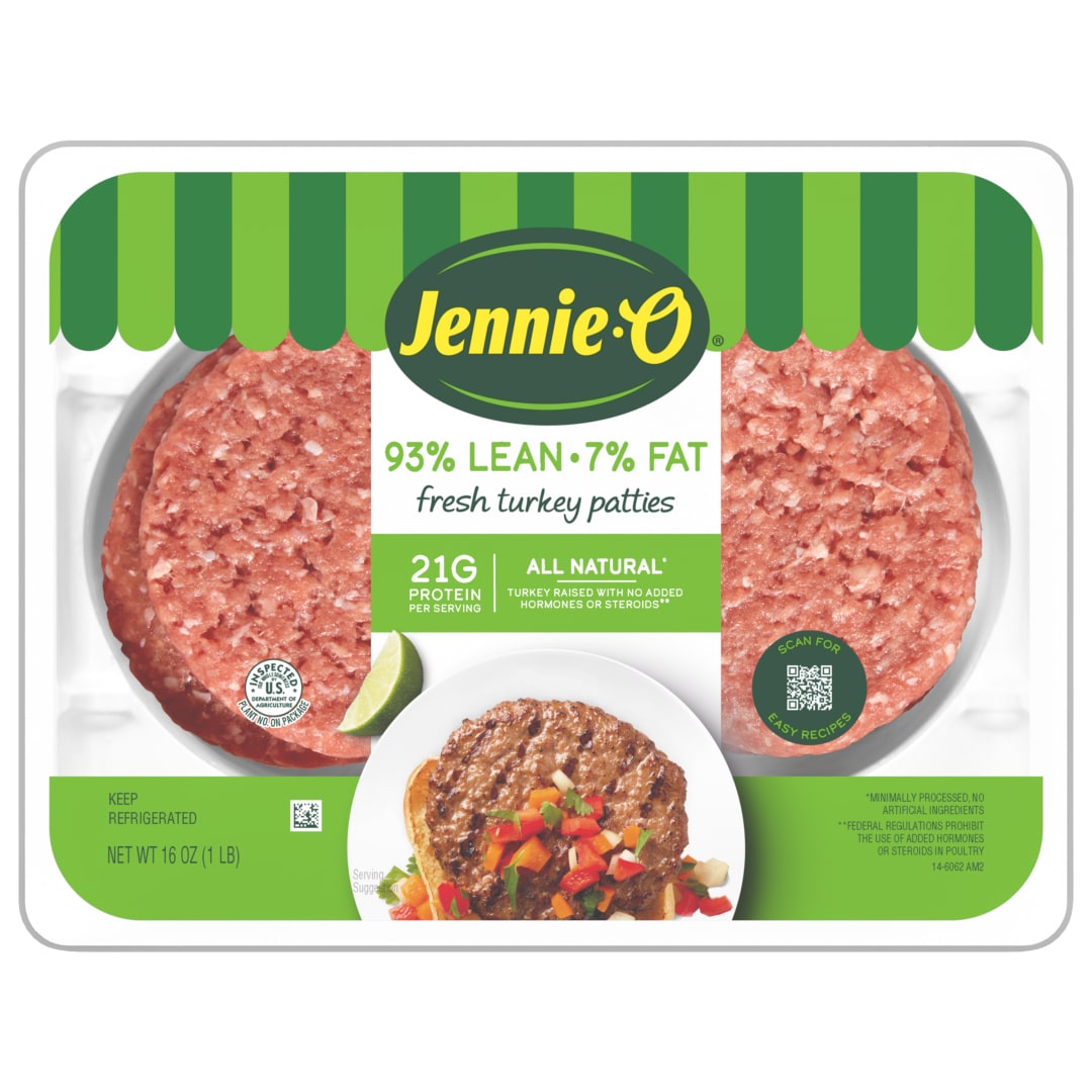JENNIE-O Turkey Patties Fresh 93% Lean / 7% Fast - 1 lb. tray