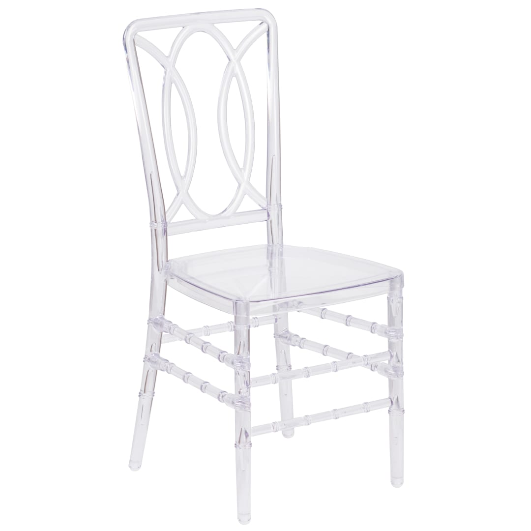 Flash Elegance Crystal Ice Stacking Chair with Designer Back - Event Chair - UV Resistant