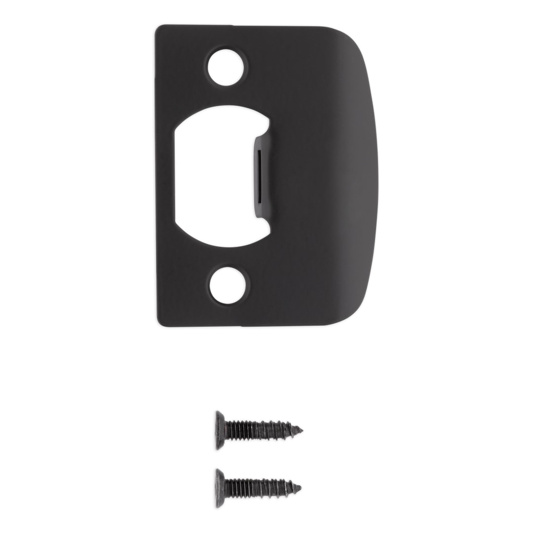 Square Corner Full Lip Strike for Knob/Lever in Matte Black or Venetian Bronze Finish