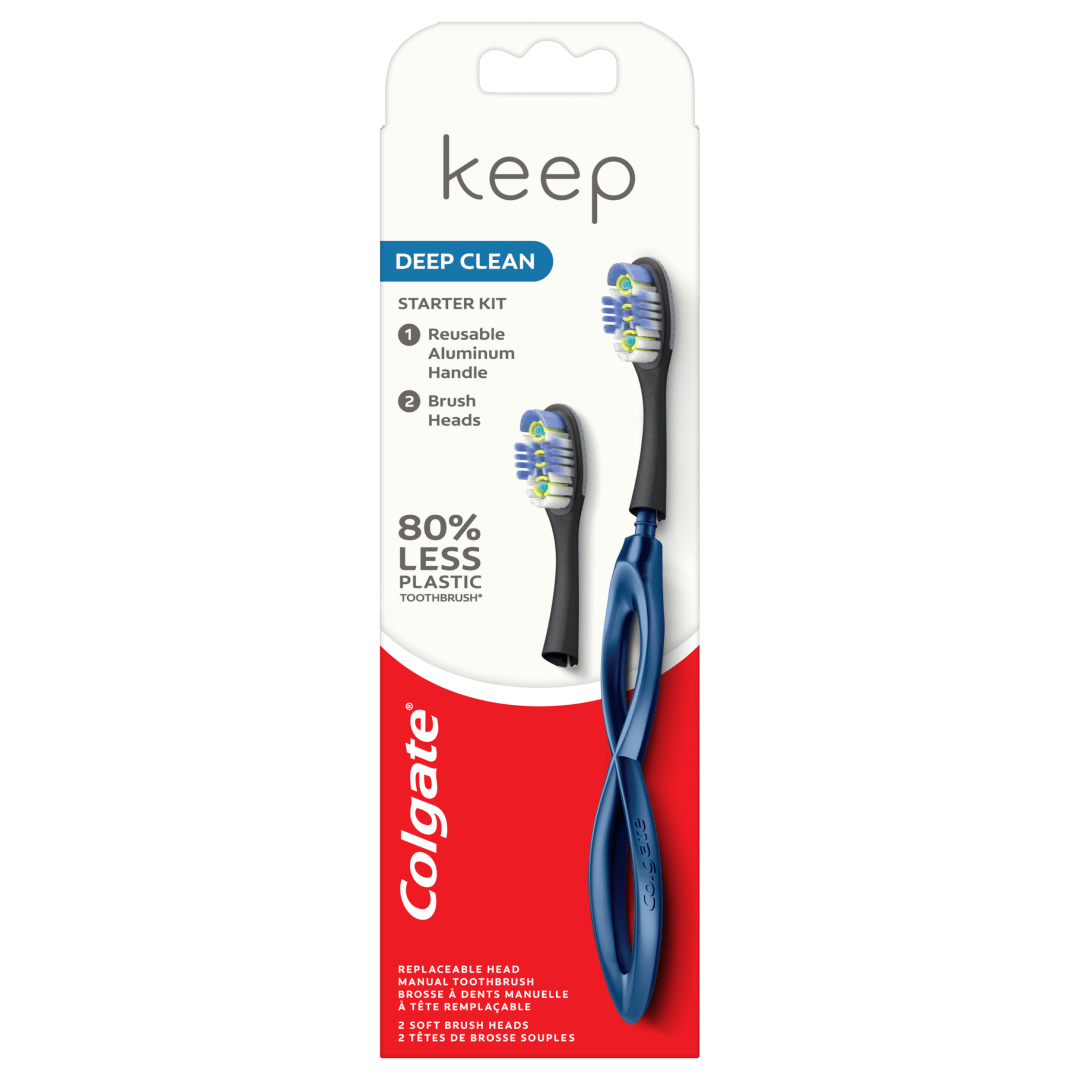 Colgate Keep Manual Toothbrush Deep Clean Starter Kit - Navy