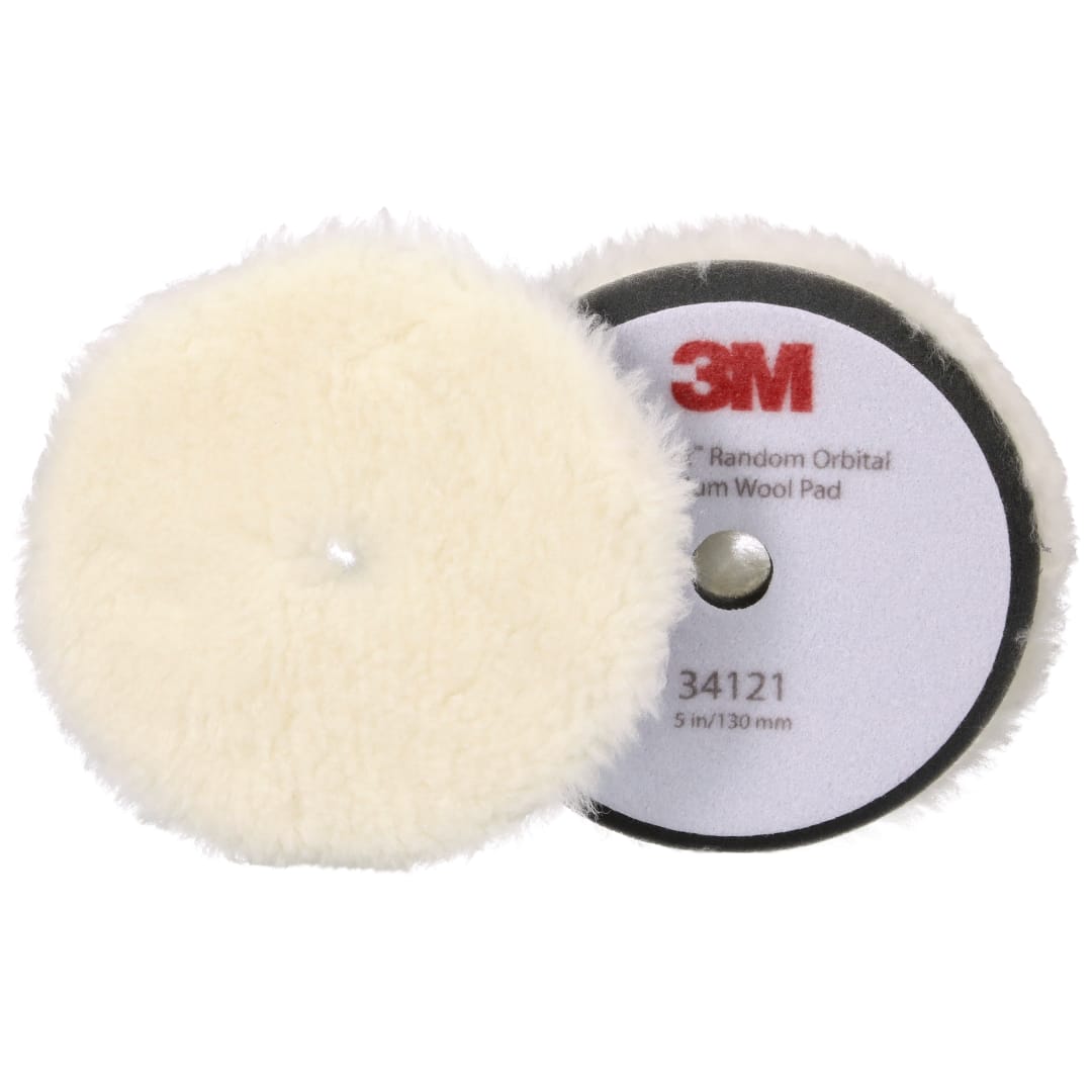 3M™ Perfect-It™ Eksantrik Dairesel Yün Pasta Süngeri, Orta, Beyaz, 130 mm (5 in), 34121