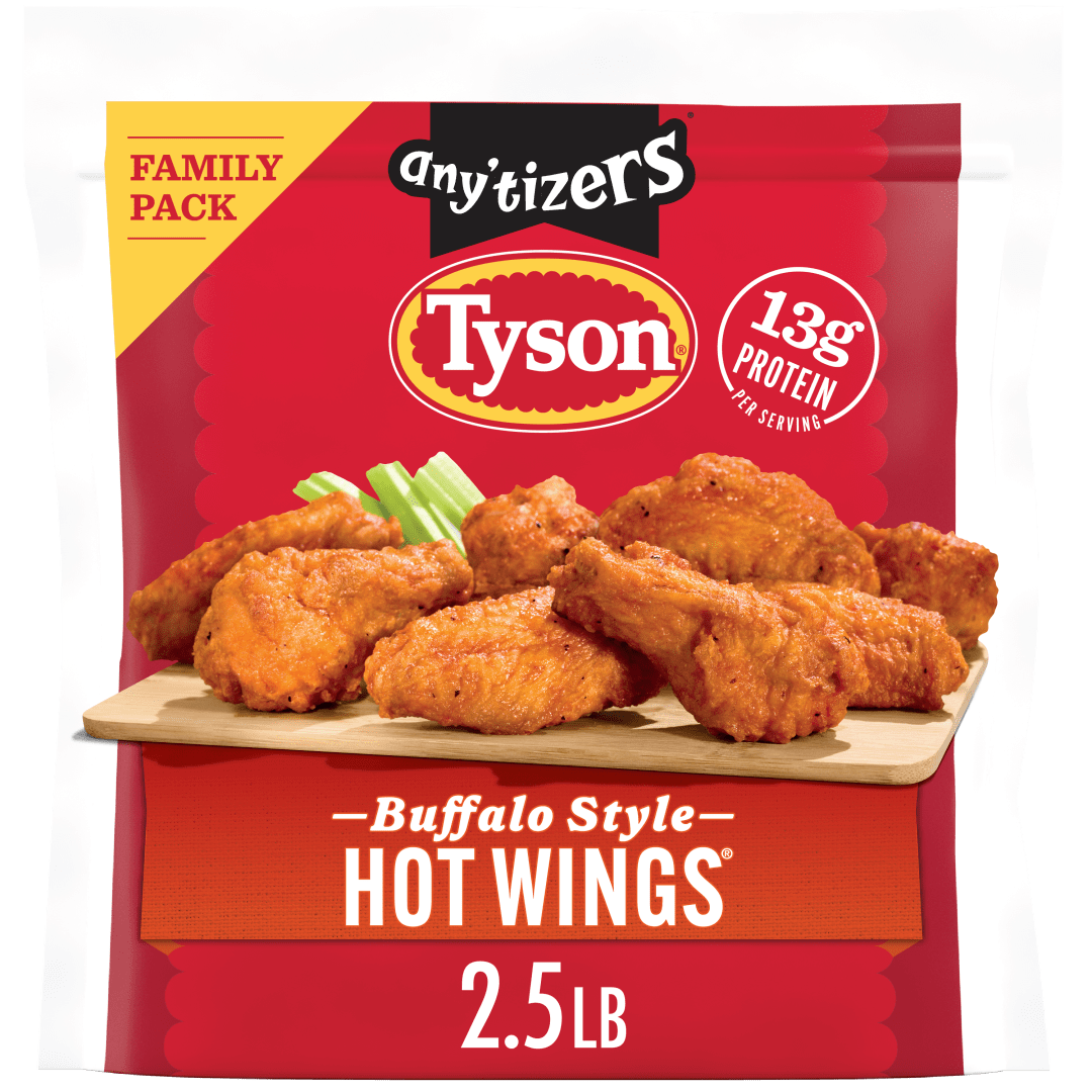 Tyson Any'tizers Frozen Buffalo Style Hot Wings Family Pack, 2.5 lb