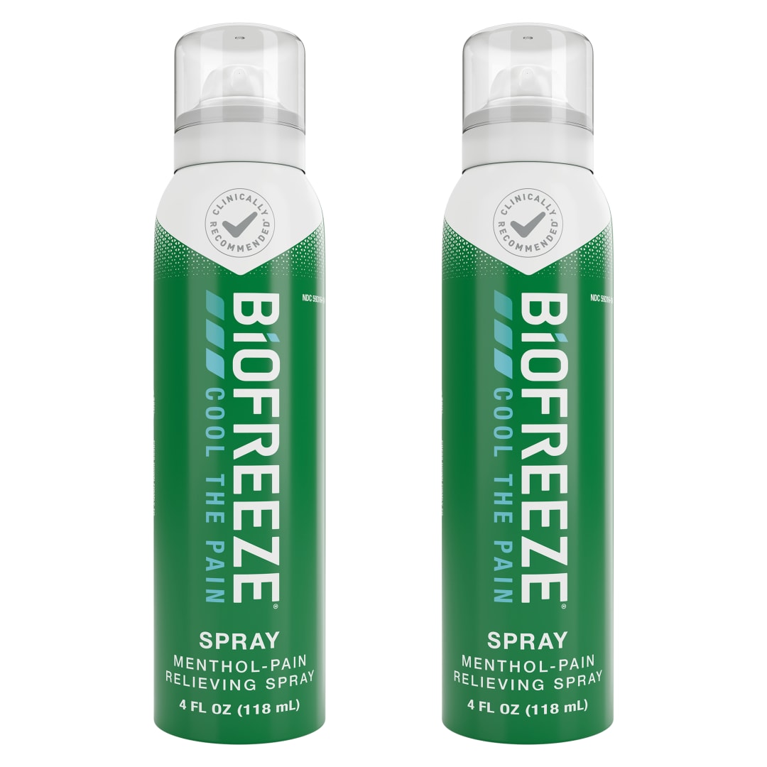 Biofreeze Pain Relief Spray, 4 oz. Aerosol Spray, Colorless, Pack of 2