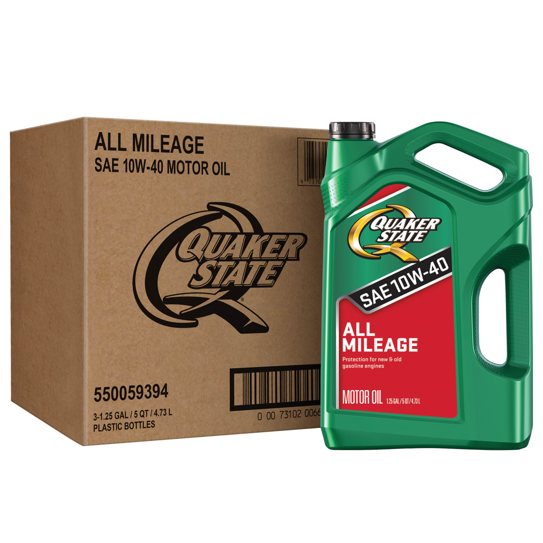 Quaker State All Mileage 10W-40 Motor Oil, 5 Quart (3 Pack)