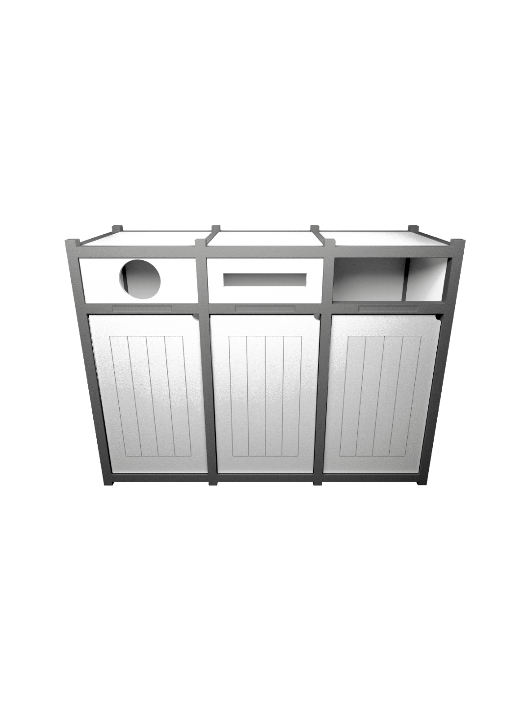  VISION - Triple - Unit - Circle-Slot-Full - Grey-White