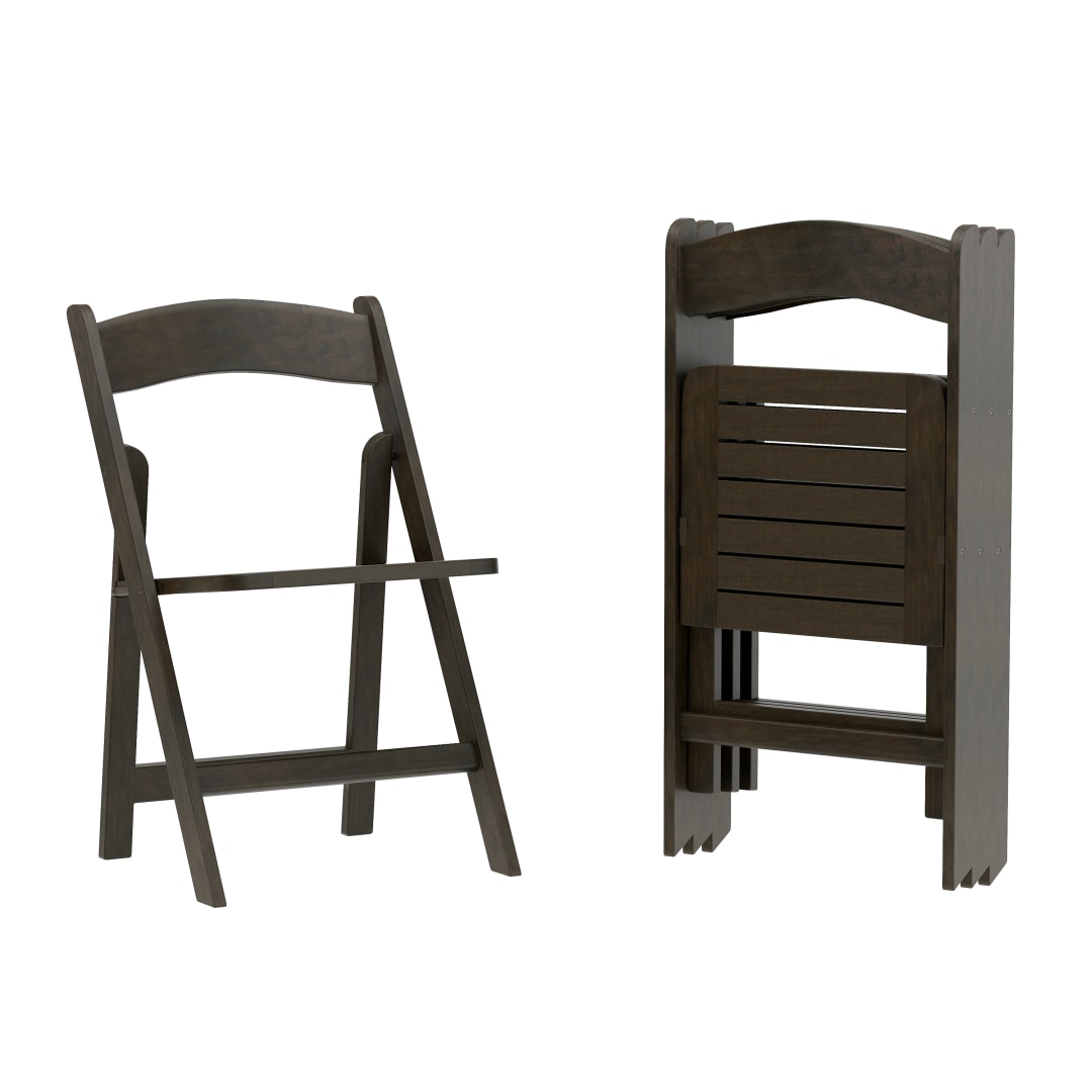 Holden Commercial Grade Early American Solid Wood Folding Dining Chair - Set of 4