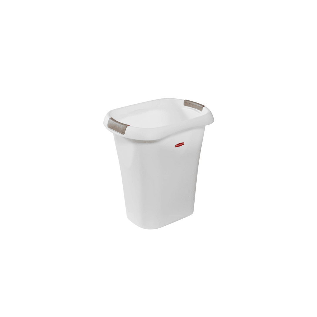 Rubbermaid Open Top Trash Can 5.3-Gallon White Plastic Wastebasket/Garbage Bin for Home/Kitchen/Bathroom/Garage