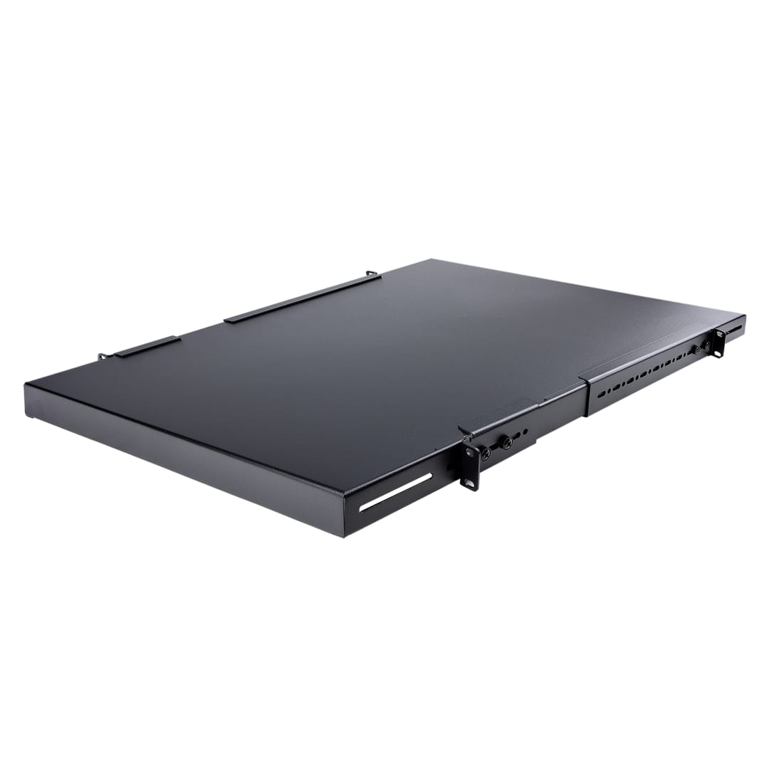 1U 4-Post Rack Shelf - Adjustable Depth -27.5 in Deep