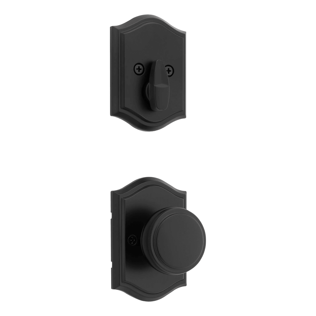 Sora Arched Dummy Doorknob Interior Pack in Matte Black