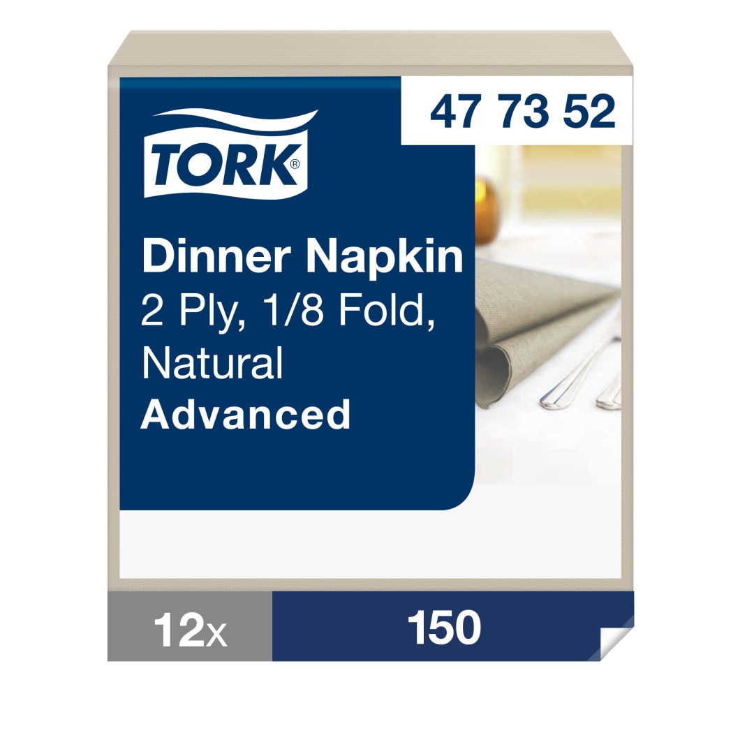 Tork Natural Environmental Print Dinner Napkin 1/8 Folded