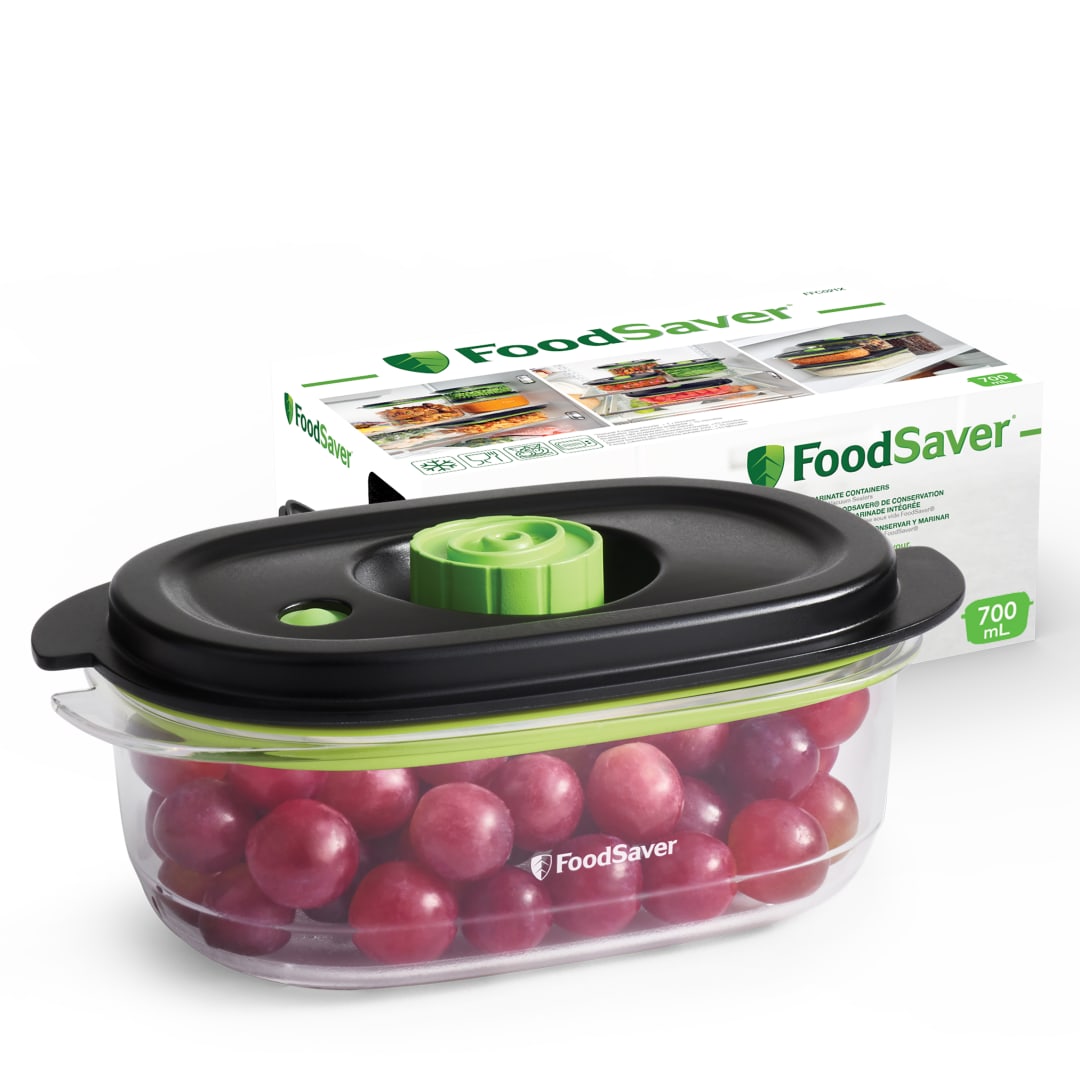 Recipiente de envasado al vacío de alimentos FoodSaver para conservar y marinar | Recipiente hermético para alimentos sin BPA | A prueba de fugas | Apto para lavavajillas | 700 ml