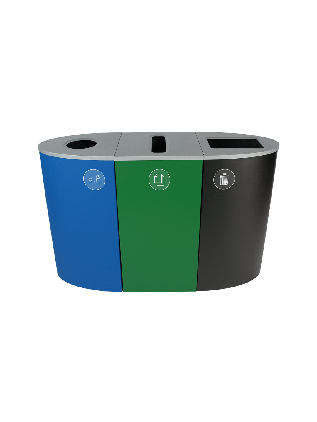  SPECTRUM - Triple - Kit - Newfoundland & Labrador Compliant - Refundables-Paper-Waste - Circle-Slot-Full - Blue-Green-Black