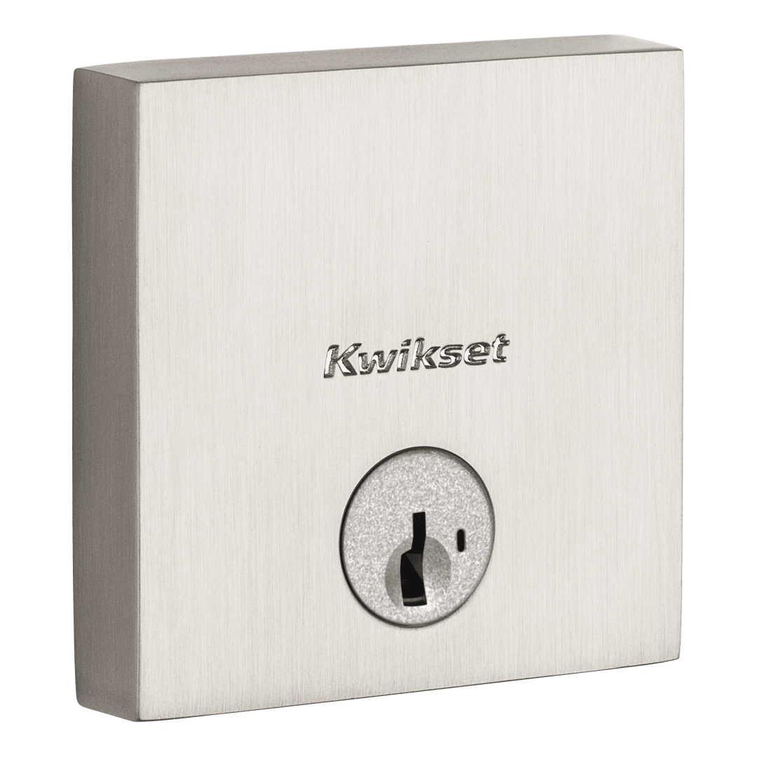 Downtown Single Cylinder Deadbolt in Satin Nickel featuring SmartKey Security