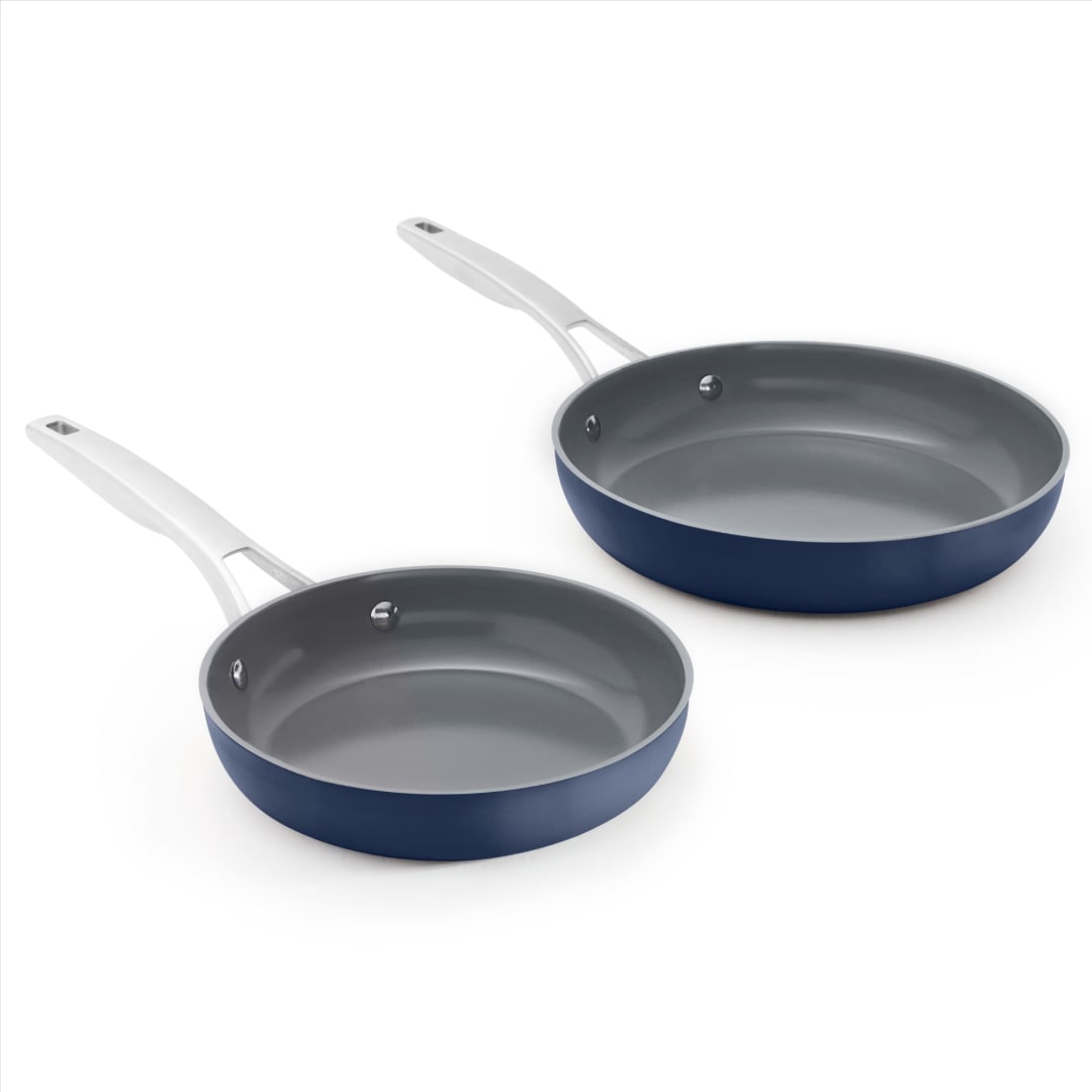 Calphalon® Premier Ceramic Nonstick 8" and 10" Frying Pan Set, Midnight Blue