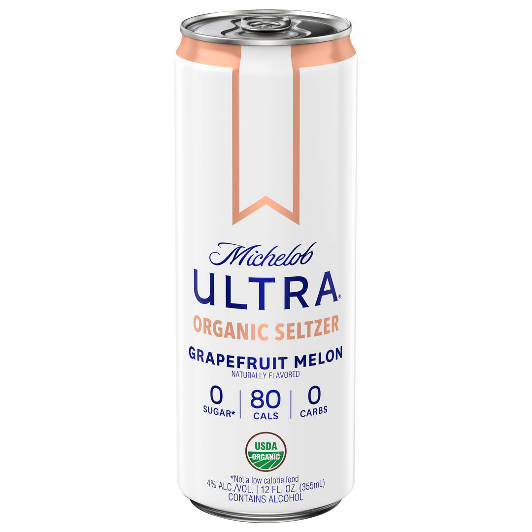 Michelob Ultra Organic Seltzer Grapefruit Melon 12 oz Single CAN Sleek 4ABV