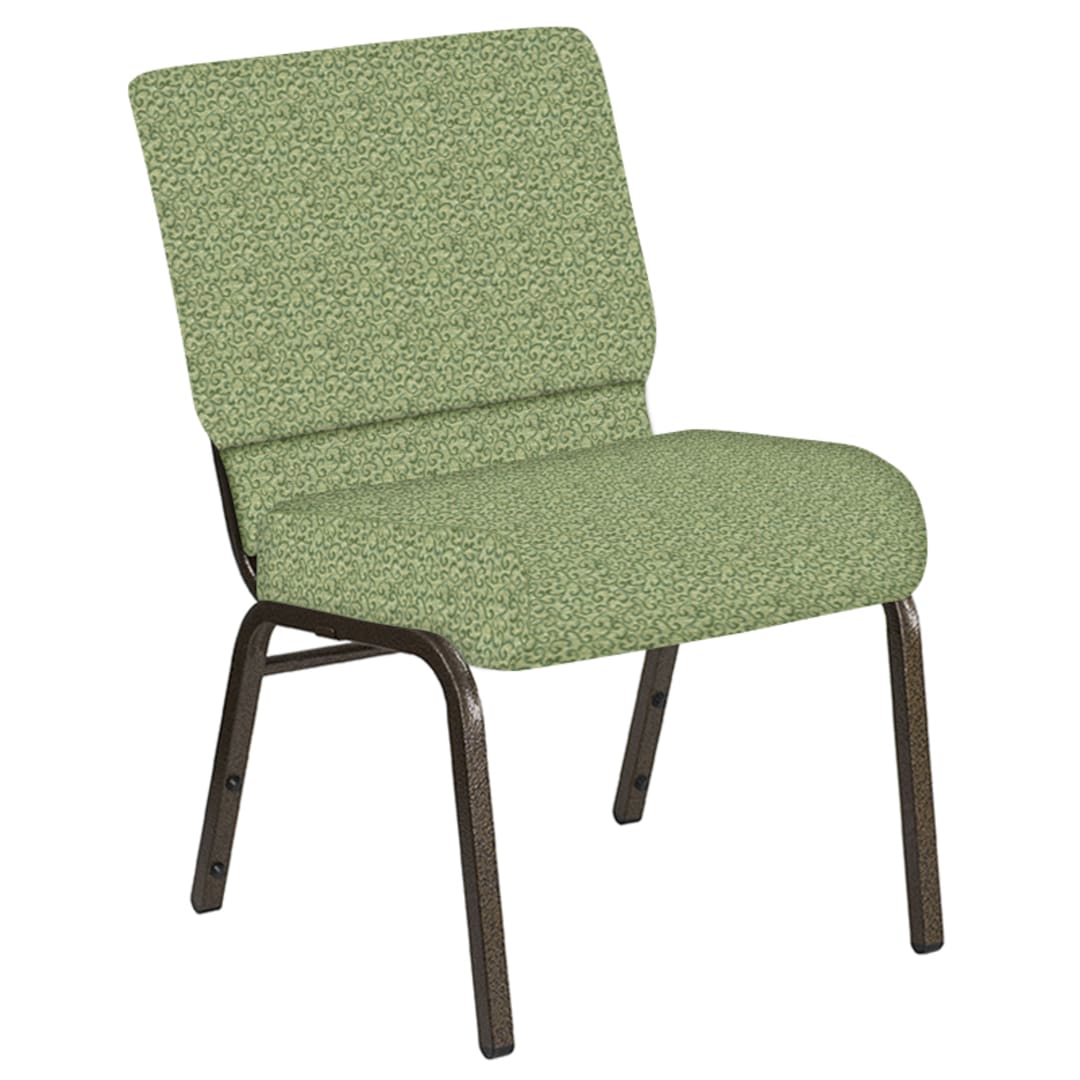 21''W Church Chair in Lancaster Sage Fabric - Gold Vein Frame