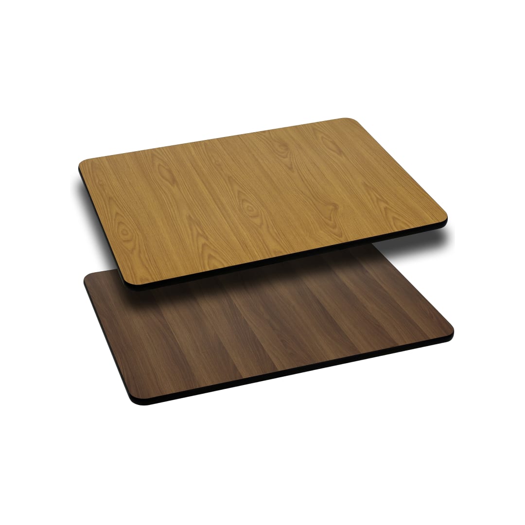 Glenbrook 24'' x 30'' Rectangular Table Top with Natural or Walnut Reversible Laminate Top