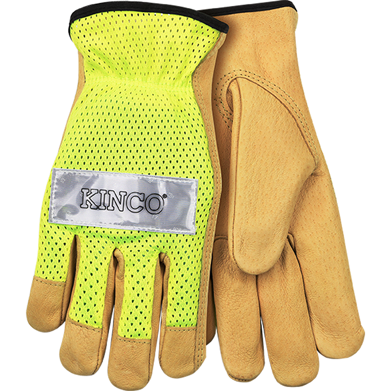 Hi-Vis Green Mesh & Grain Pigskin Palm
