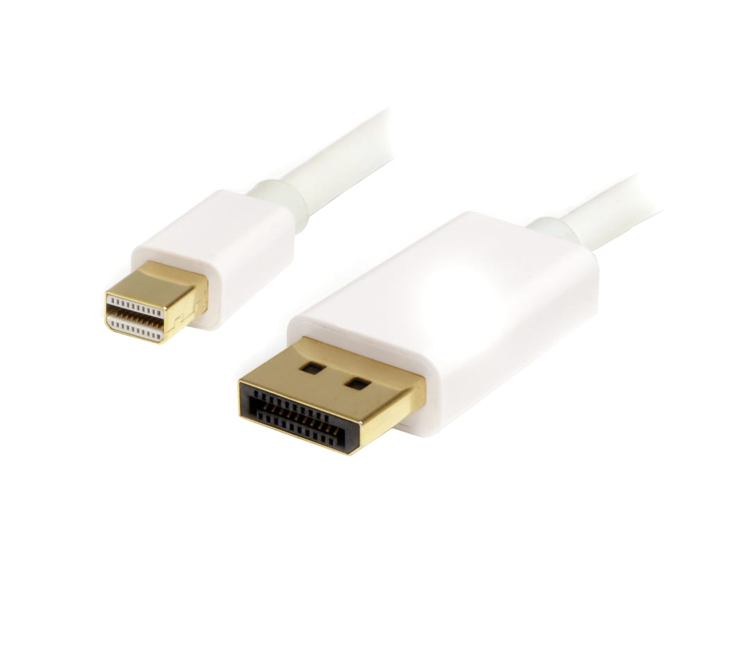 2m 6 ft White Mini DP to DP 1 2 DisplayPort 4k