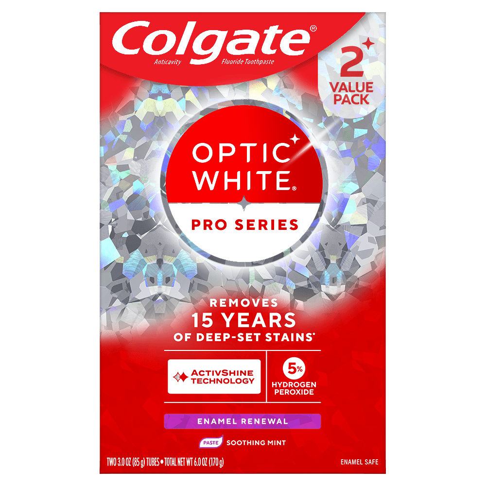 Colgate Optic White Pro Series Enamel Renewal Toothpaste, 2 Pack, 3.0 OZ