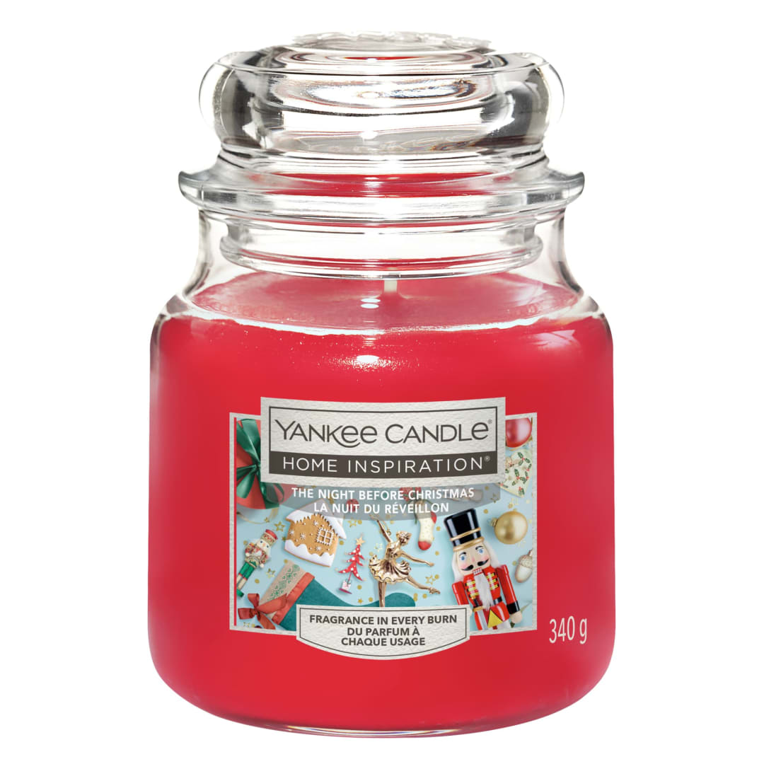 Yankee Candle Home Inspiration Scented Candle | The Night Before Christmas Medium Jar Candle | Burn Time: up to 75 Hours | Perfect Christmas Gifts for Women