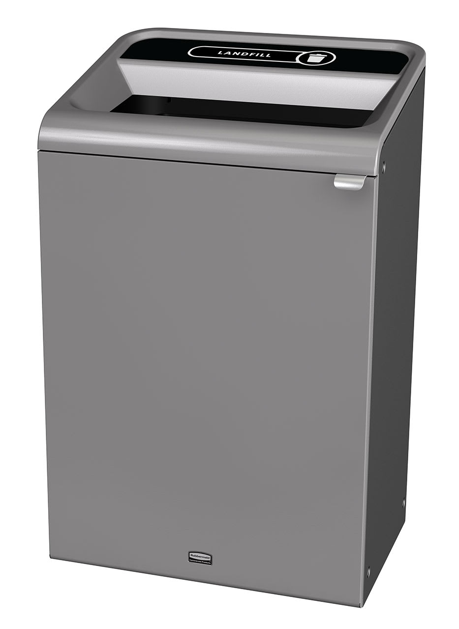 Rubbermaid Commercial Products Configure™ 33 Gal 1-Stream Landfill Trash Can, Grey Stenni