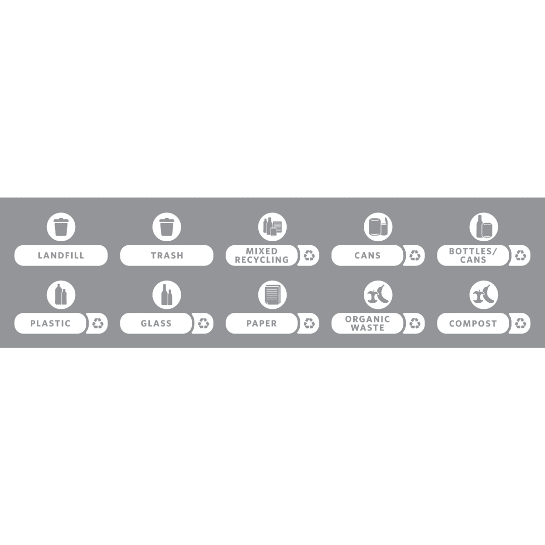 Slim Jim® Recycling Station Waste Stream Label Kit English US