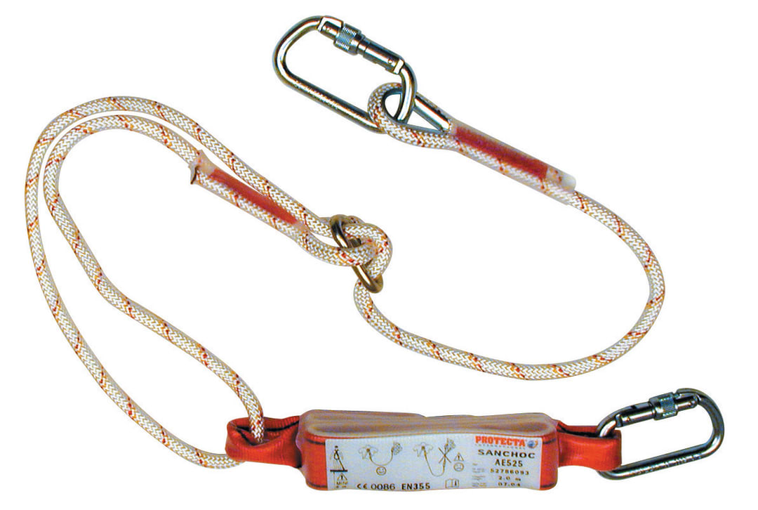 3M™ Protecta® Sanchoc™ Shock Absorbing Lanyard, Kernmantle Rope, Single Leg, Adjustable to 2 meters, AE525