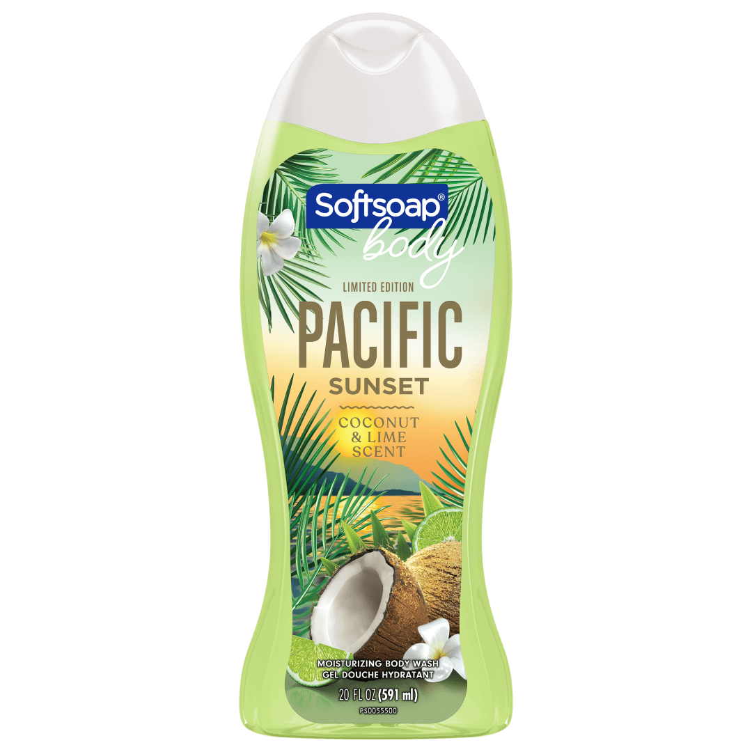 Softsoap Limited Edition Moisturizing Body Wash Pacific Sunset, Coconut and Lime Scent, 20 oz Bottle