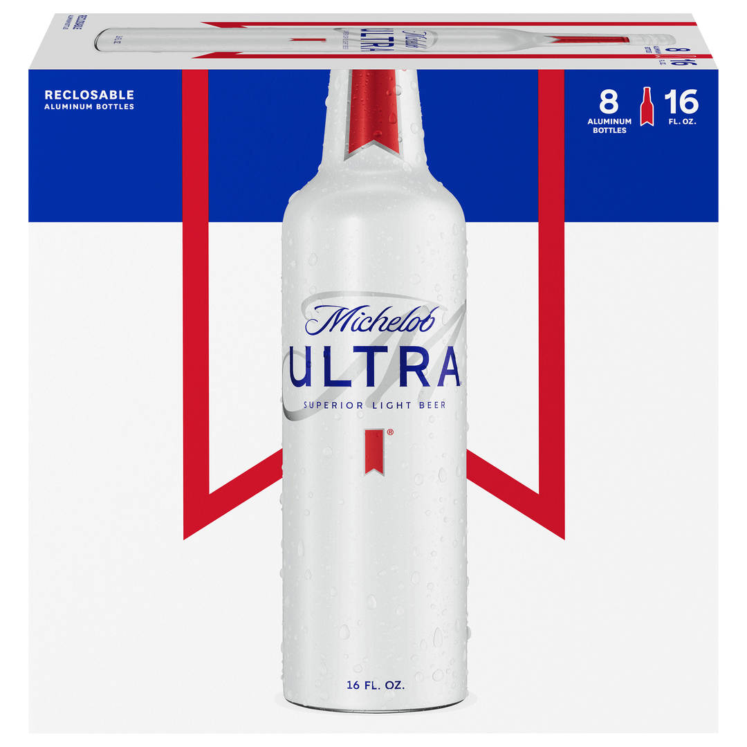 Michelob ULTRA Superior Light American Lager Beer 8 Pack, 16 fl oz Bottles