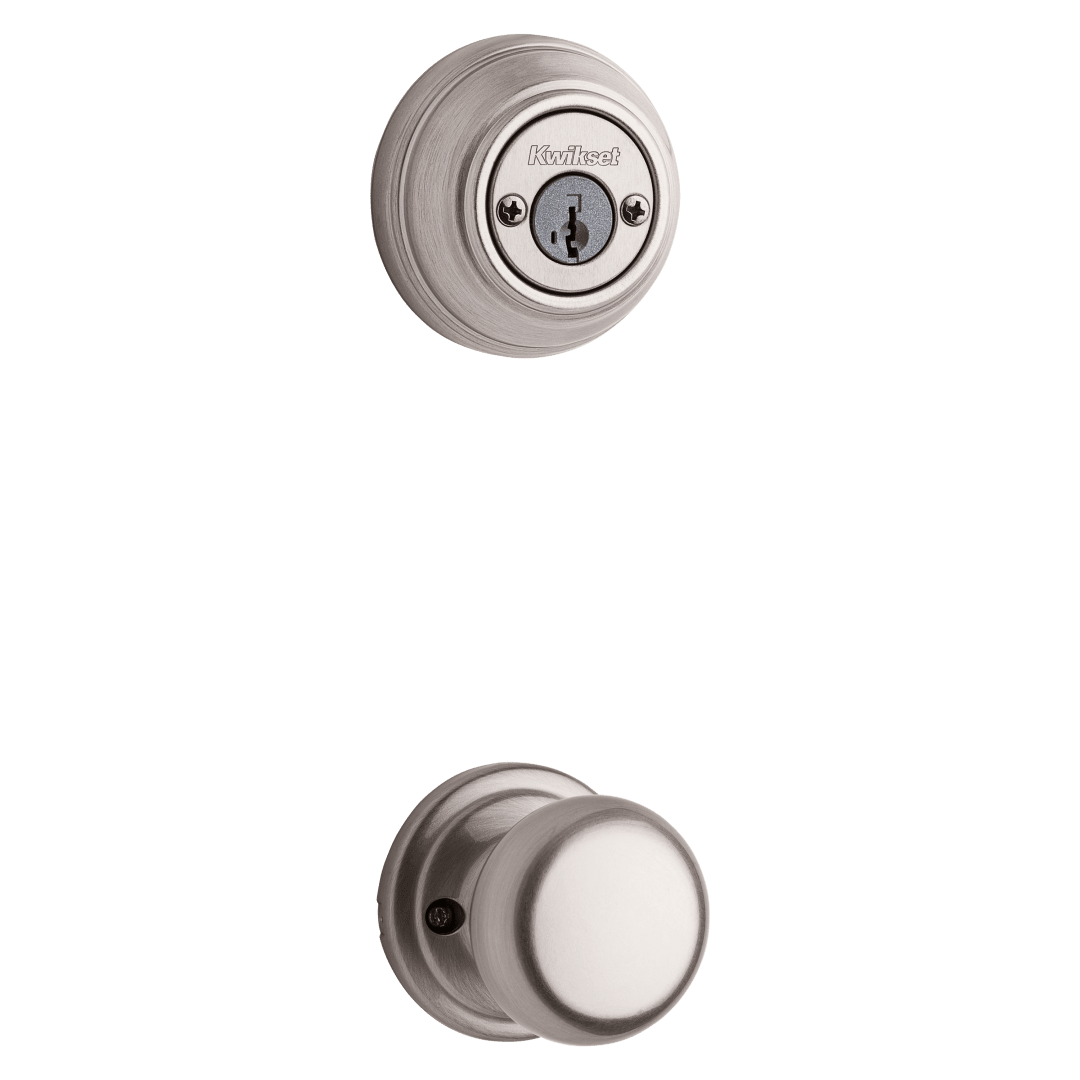 966 Double Cylinder Interior Pack w/Hancock Knob featuring SmartKey Security™ for Signature Series Handlesets in Satin Nickel