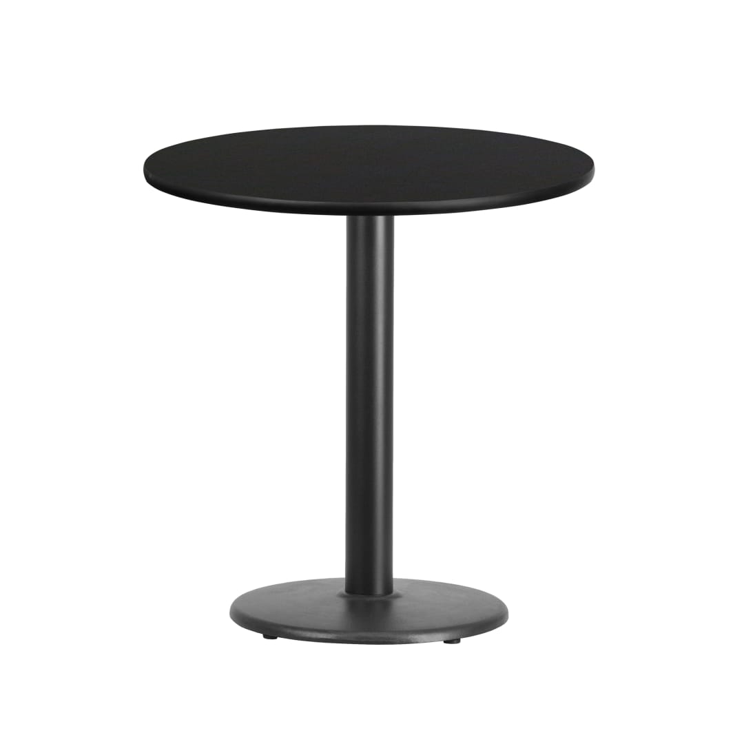 Stiles 24'' Round Black Laminate Table Top with 18'' Round Table Height Base