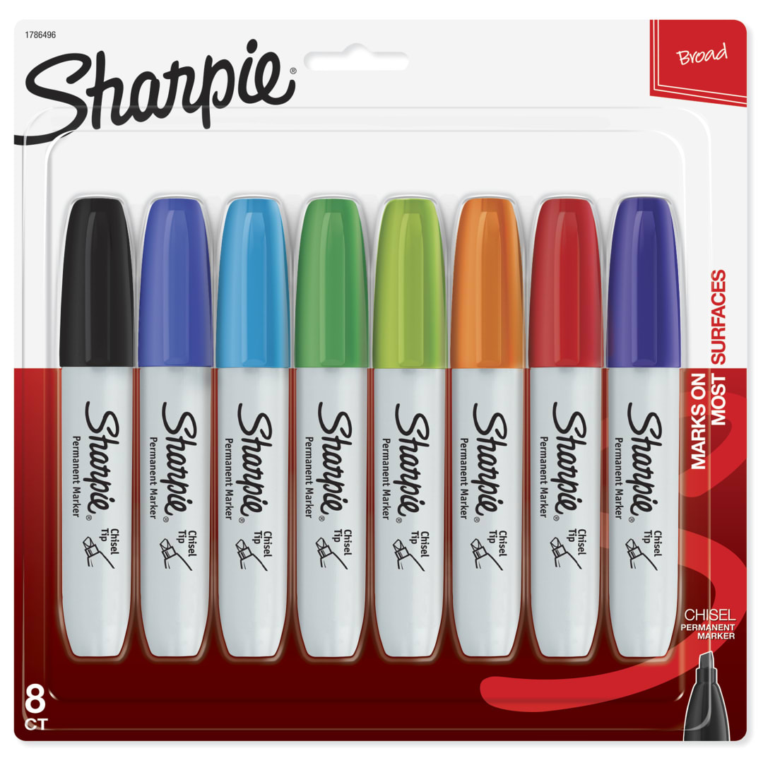 SHARPIE CHISEL C8PK ASST
