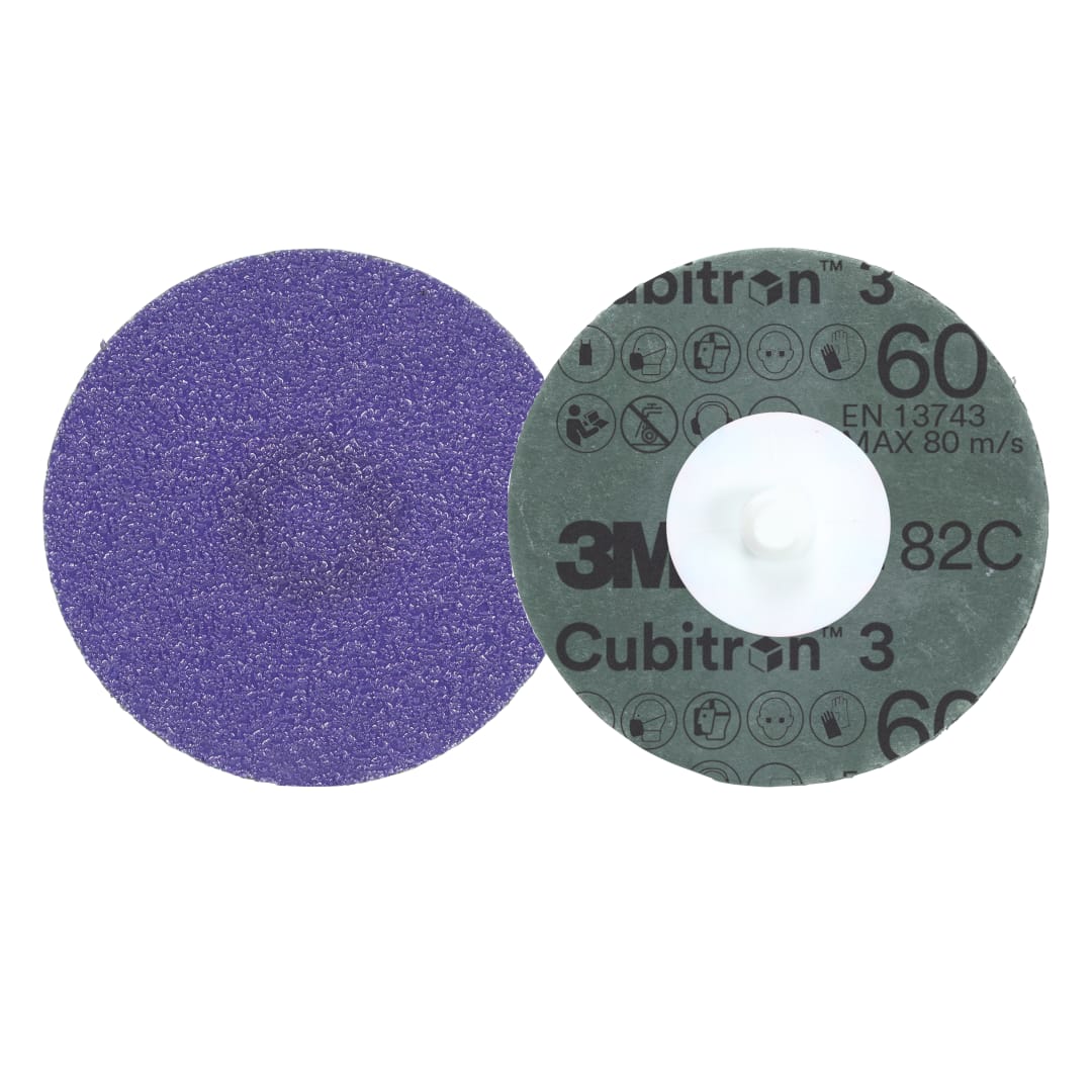 3M™ Cubitron™ 3 Roloc™ Fiber Disk 1182C, 60+, TR, Purple, 76 mm, 50/Carton, 200 ea/Case