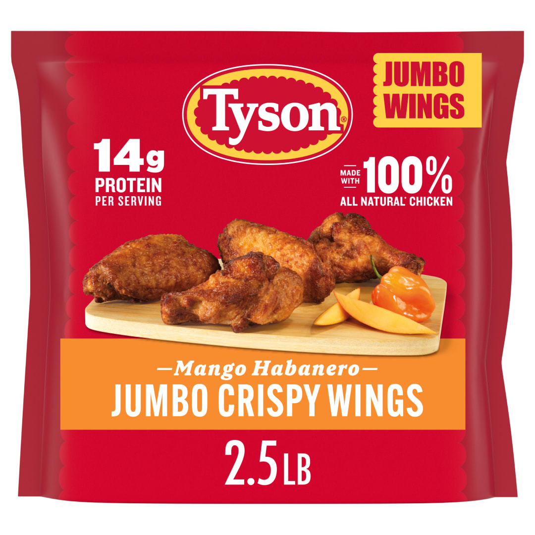 Tyson® Jumbo Mango Habanero Crispy Wings Fully Cooked Frozen Appetizers, 40 oz