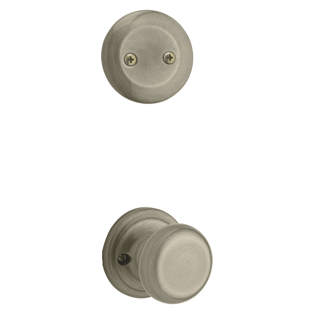 606 Dummy Interior Pack w/Hancock Knob for Kwikset Series Handlesets in Antique Brass