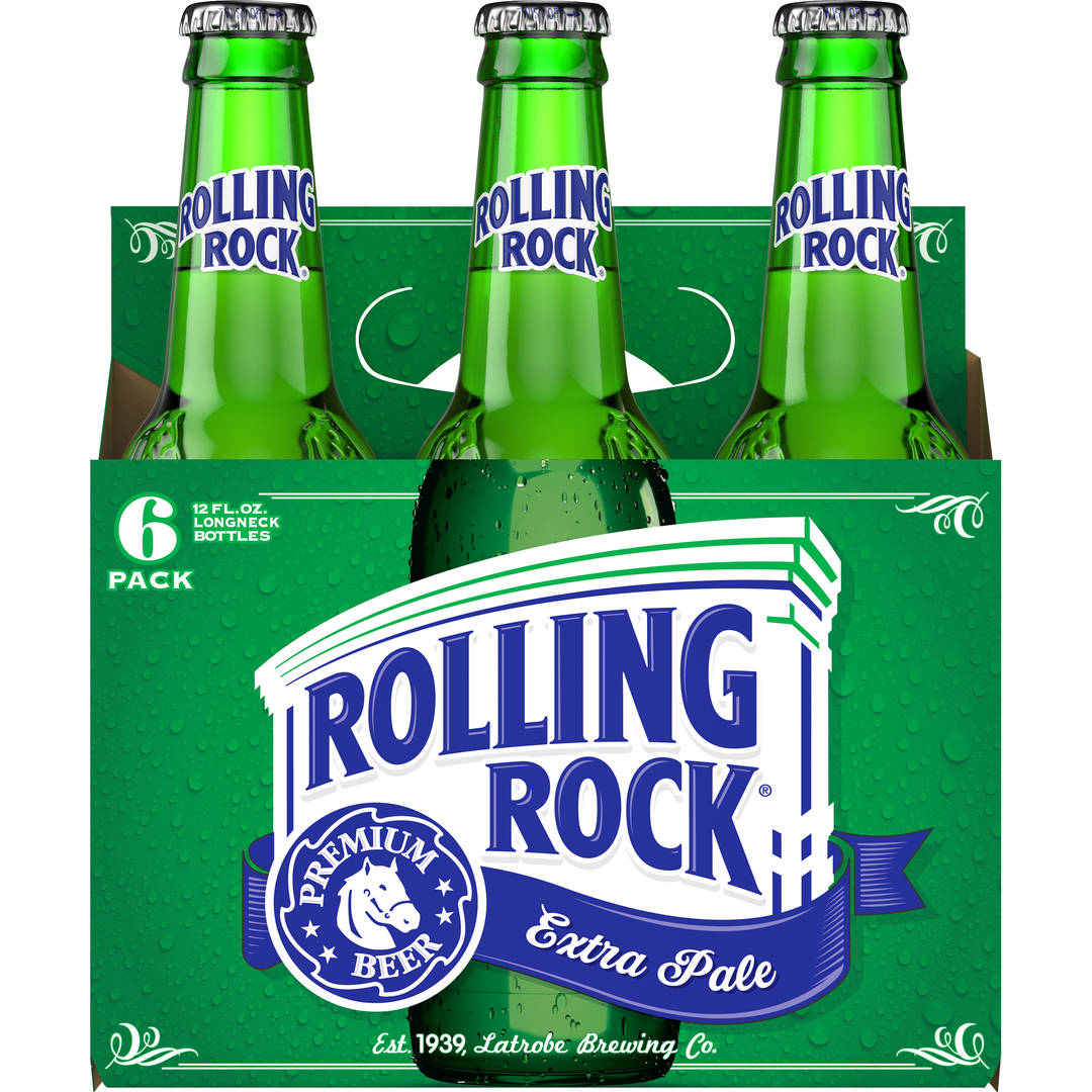 Rolling Rock Extra Pale Beer, 6 Pack 12 fl. oz. Bottles, 4.4% ABV