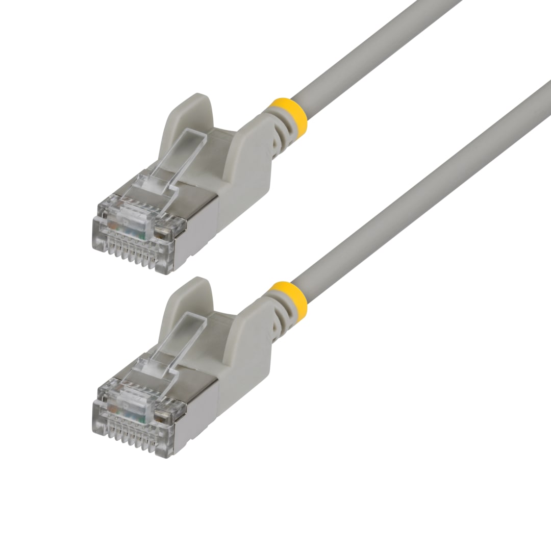 Cat6A STP 34AWG Ultra Slim Patch Cable, Grey 2ft