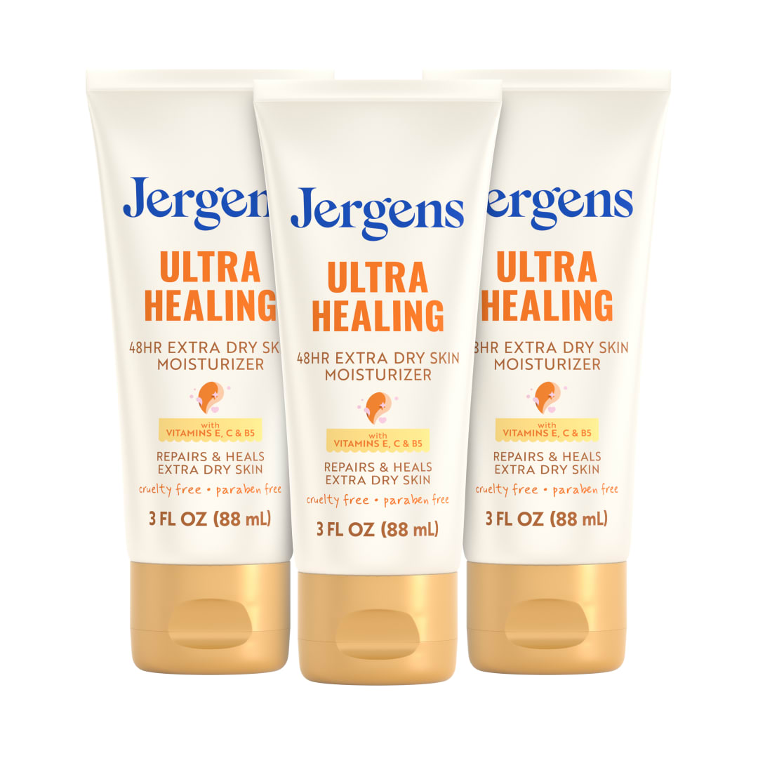 Jergens Ultra Healing Body Lotion, Moisturizer for Dry Skin, 3 fl oz, 3pk