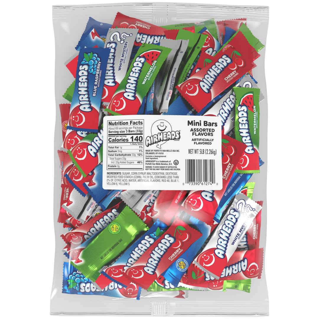 Airheads Mini Bars Assorted Flavors 5lb Bag