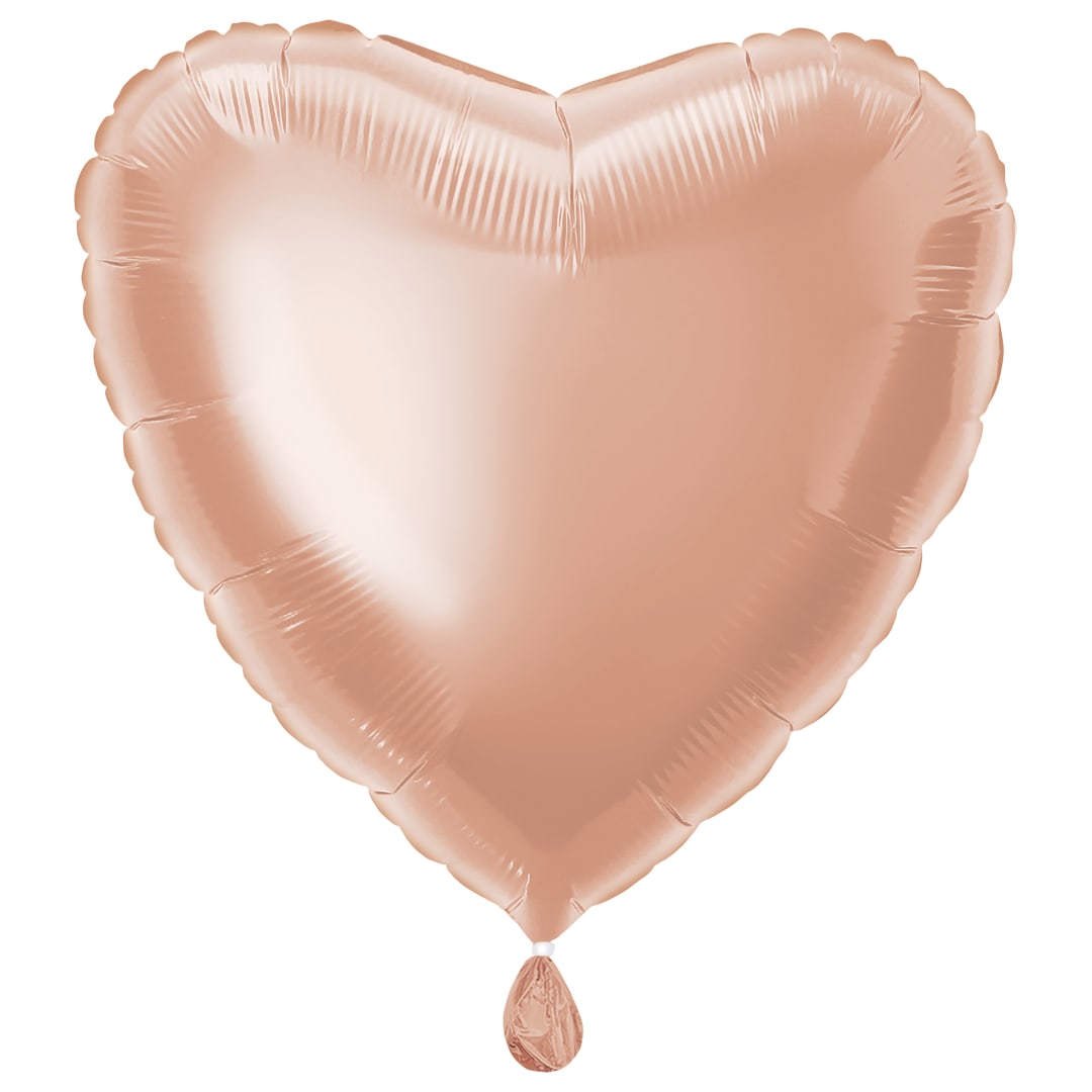 Rose Gold Heart Foil Balloon 18", Bulk