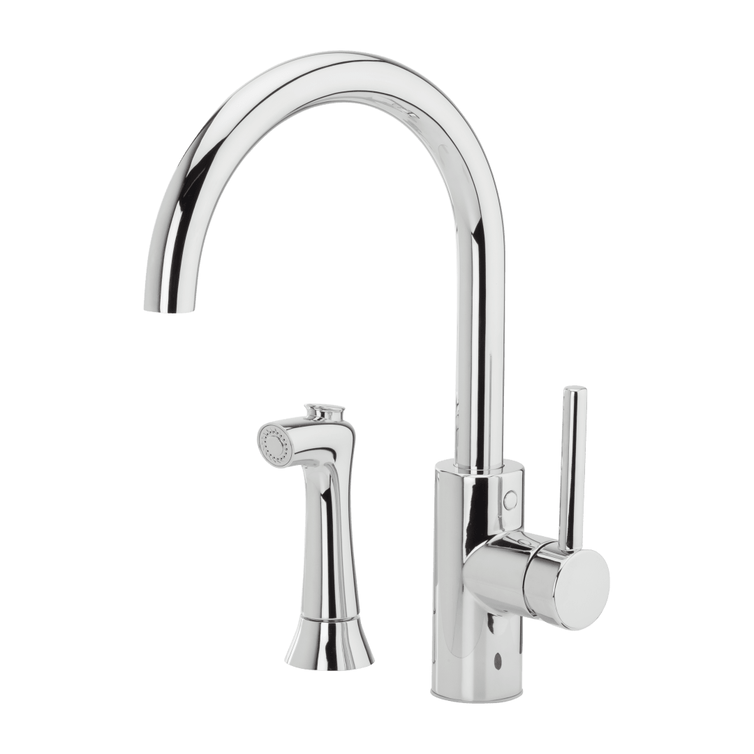 Solo 1-Handle Kitchen Faucet with Side Spray in Polished Chrome