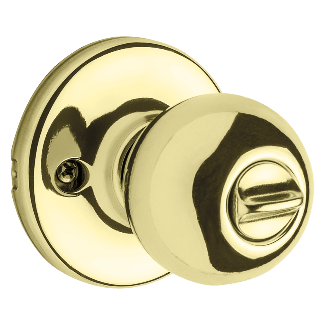 Yukon Entry Knob featuring SmartKey Security™ in Polished Brass