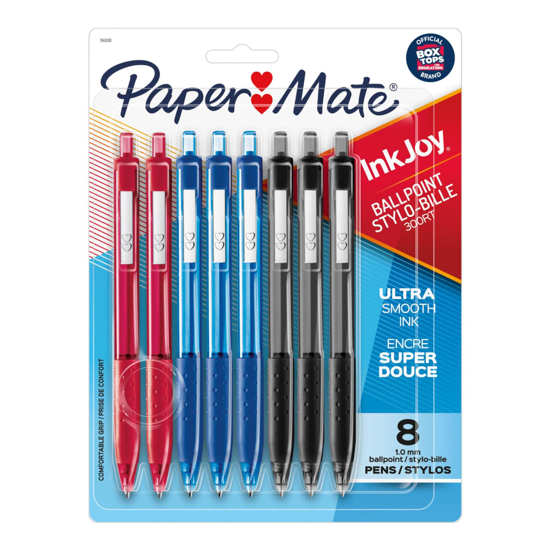 Paper Mate® InkJoy® 300RT Retractable Ballpoint Pens, Medium Point, Assorted, 8 Pack