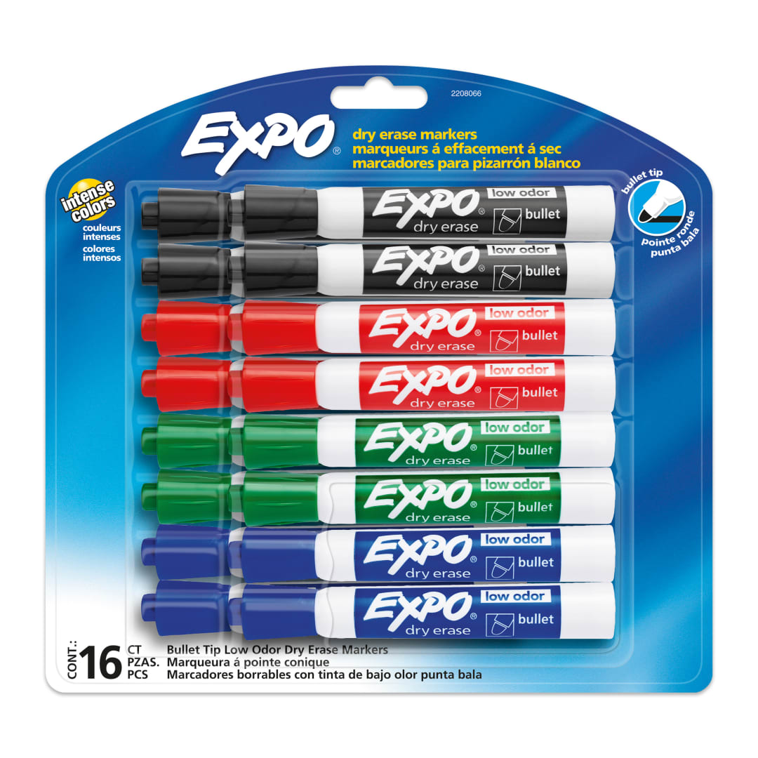 EXPO® Low Odor Dry Erase Markers, Bullet Tip